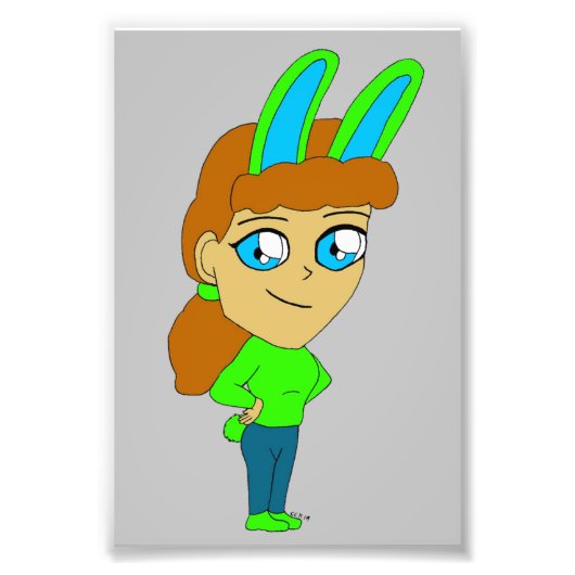 チビ（小さくかわいく書いた感じ） フォトプリント            (正面)