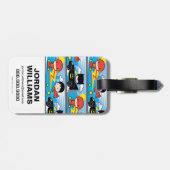 チビ(小さくかわいく書いた感じ)フラッシュすごい、マン、バットマンレーシングパターン ラゲッジタグ (裏面横)