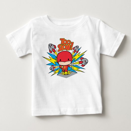 チビ（小さくかわいく書いた感じ）フラッシュ出力ロケット ベビーTシャツ (正面)