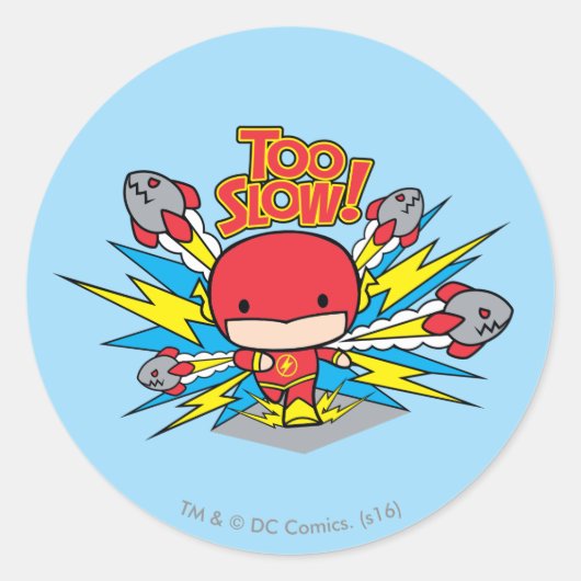 チビ(小さくかわいく書いた感じ)フラッシュ出力ロケット ラウンドシール (正面)