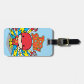 チビ（小さくかわいく書いた感じ）フラッシュ出力ロケット ラゲッジタグ (正面横)