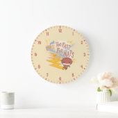 チビ（小さくかわいく書いた感じ）フラッシュ|昼寝 ラージ壁時計 (ホーム)