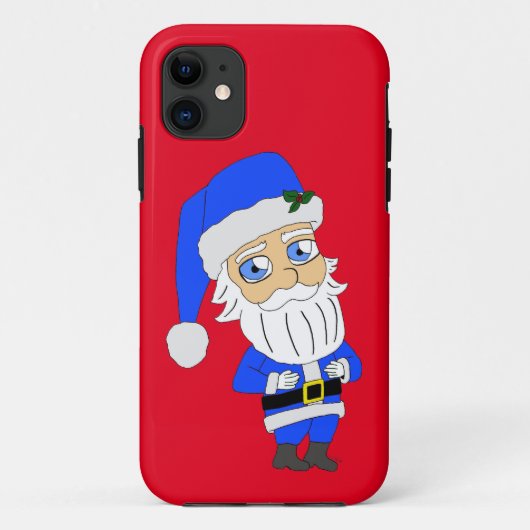 チビ(小さくかわいく書いた感じ)ブルースーツサンタ Case-Mate iPhoneケース (裏面)