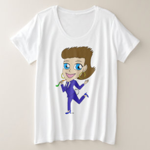 チビ(小さくかわいく書いた感じ) プラスサイズTシャツ