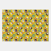 チビ(小さくかわいく書いた感じ)ヘロインのダンスパターン ラッピングペーパーシート (正面3)