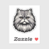 チビ（小さくかわいく書いた感じ）ペルシャキャットヘッド – かわいいビッグアイデザイン シール (シート)