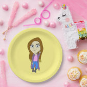 チビ（小さくかわいく書いた感じ） ペーパープレート (パーティー)