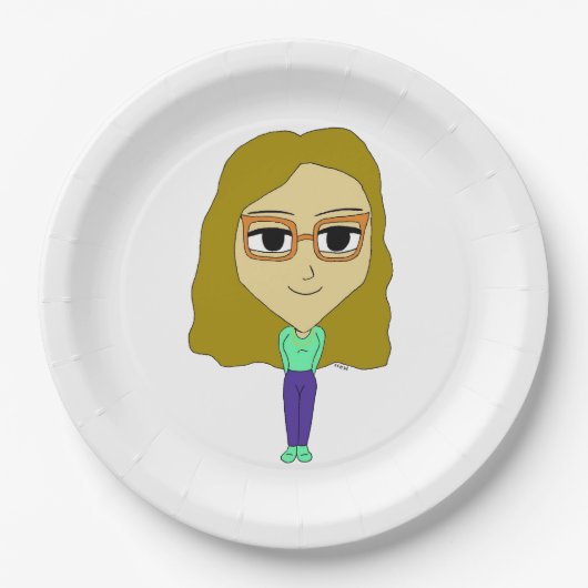 チビ（小さくかわいく書いた感じ） ペーパープレート (正面)