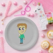 チビ（小さくかわいく書いた感じ） ペーパープレート (パーティー)