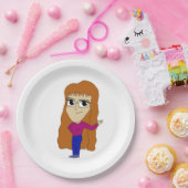 チビ（小さくかわいく書いた感じ） ペーパープレート (パーティー)