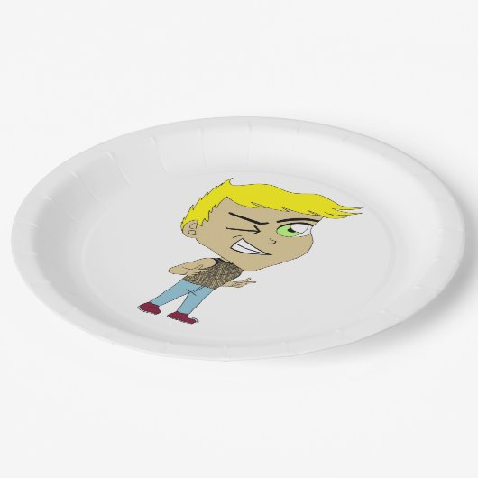 チビ（小さくかわいく書いた感じ） ペーパープレート (アングル)