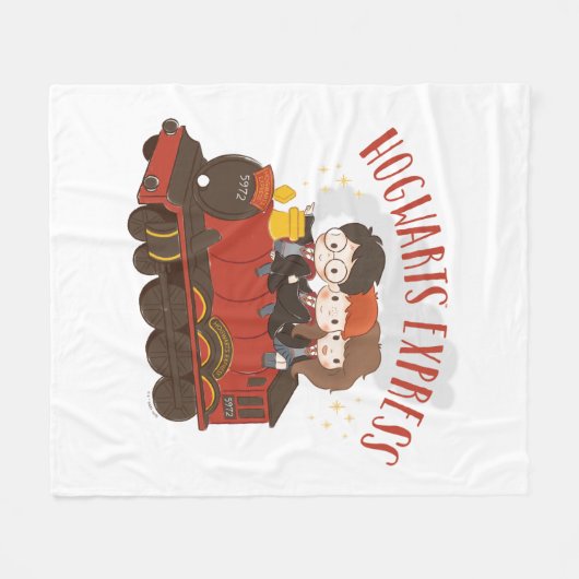 チビ（小さくかわいく書いた感じ）ホグワーツ表現™ライド フリースブランケット (正面(横))