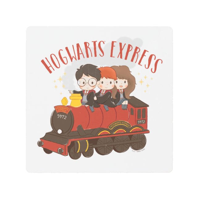 チビ（小さくかわいく書いた感じ）ホグワーツ表現™ライド メタルプリント (正面)