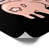 チビ（小さくかわいく書いた感じ）ホラーユニコーンクリーかわいいギフトパステル ポスター (角)