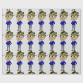 チビ（小さくかわいく書いた感じ）ボタン ラッピングペーパー (フラット)