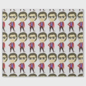 チビ（小さくかわいく書いた感じ）ボタン ラッピングペーパー (フラット)