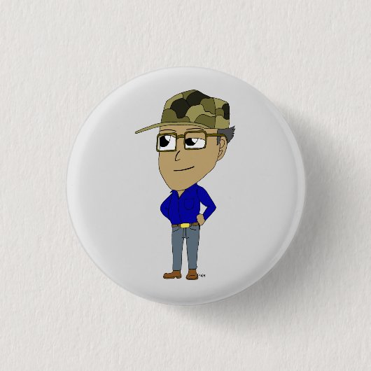 チビ（小さくかわいく書いた感じ）ボタン 缶バッジ (正面)