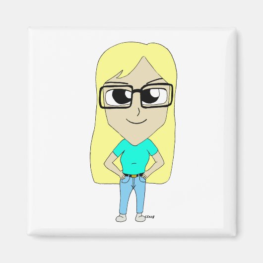 チビ（小さくかわいく書いた感じ） マグネット (正面)