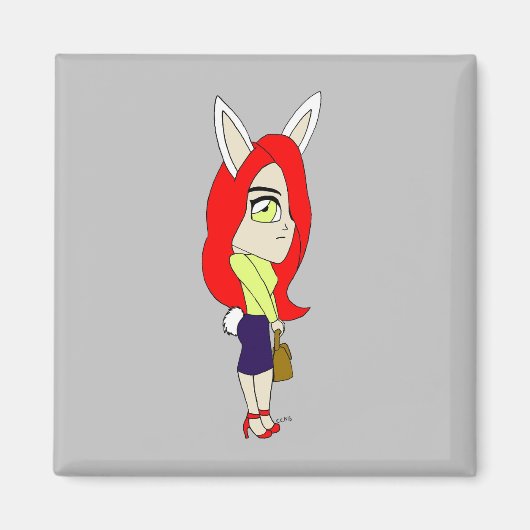 チビ(小さくかわいく書いた感じ) マグネット (正面)