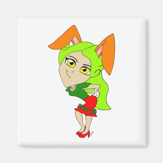 チビ(小さくかわいく書いた感じ) マグネット (正面)