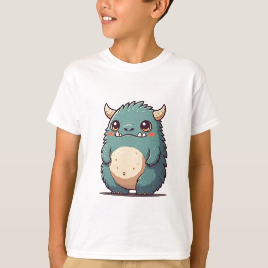 チビ(小さくかわいく書いた感じ)モンスターTシャツ Tシャツ (正面)