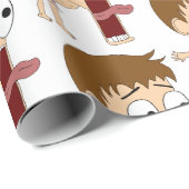 チビ（小さくかわいく書いた感じ） ラッピングペーパー (ロールコーナー)