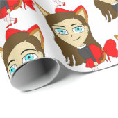 チビ（小さくかわいく書いた感じ） ラッピングペーパー (ロールコーナー)