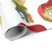 チビ（小さくかわいく書いた感じ） ラッピングペーパー (ロールコーナー)