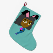 チビ（小さくかわいく書いた感じ） ラージクリスマスストッキング (正面 (吊り時))