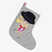 チビ（小さくかわいく書いた感じ） ラージクリスマスストッキング (正面 (吊り時))