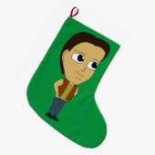 チビ（小さくかわいく書いた感じ） ラージクリスマスストッキング (正面 (吊り時))