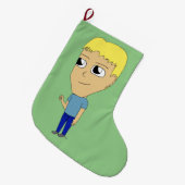 チビ（小さくかわいく書いた感じ） ラージクリスマスストッキング (正面 (吊り時))