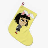 チビ（小さくかわいく書いた感じ） ラージクリスマスストッキング (正面 (吊り時))