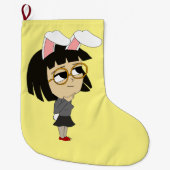 チビ（小さくかわいく書いた感じ） ラージクリスマスストッキング (正面)