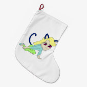 チビ（小さくかわいく書いた感じ） ラージクリスマスストッキング (正面 (吊り時))