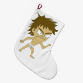 チビ（小さくかわいく書いた感じ） ラージクリスマスストッキング (正面 (吊り時))