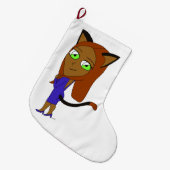 チビ（小さくかわいく書いた感じ） ラージクリスマスストッキング (正面 (吊り時))