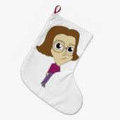 チビ（小さくかわいく書いた感じ） ラージクリスマスストッキング (正面 (吊り時))