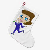 チビ（小さくかわいく書いた感じ） ラージクリスマスストッキング (正面 (吊り時))