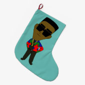 チビ（小さくかわいく書いた感じ） ラージクリスマスストッキング (正面 (吊り時))