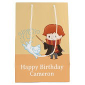 チビ（小さくかわいく書いた感じ）ロンヴァーズリーパトロナス ミディアムペーパーバッグ (裏面)