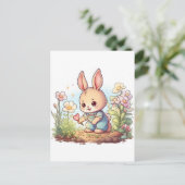 チビ（小さくかわいく書いた感じ）動物 ポストカード (スタンド正面)