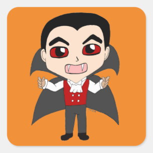 チビ(小さくかわいく書いた感じ)吸血鬼 スクエアシール