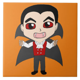 チビ(小さくかわいく書いた感じ)吸血鬼 タイル