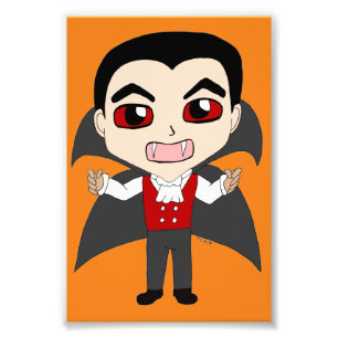 チビ(小さくかわいく書いた感じ)吸血鬼 フォトプリント