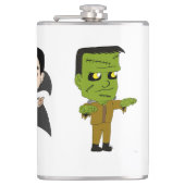 チビ（小さくかわいく書いた感じ）吸血鬼、怪物、ミイラ フラスク (正面)