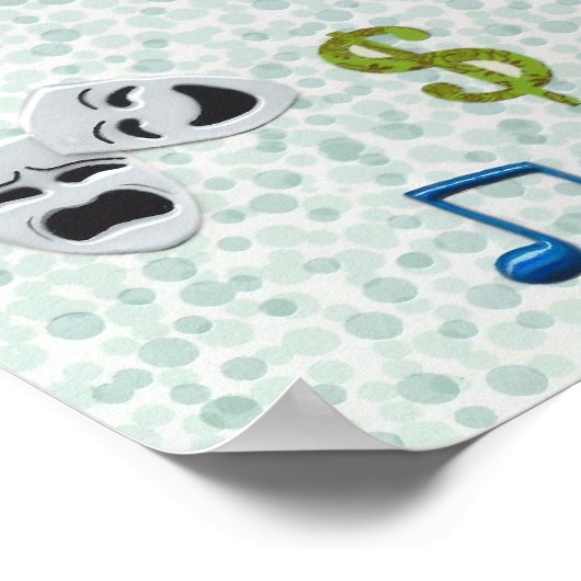 チビ(小さくかわいく書いた感じ)和泉付き/コラージュ背景 ポスター (角)