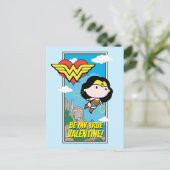 チビ(小さくかわいく書いた感じ)女疑問に思性 – 真実を教えてバレンタイン シーズンポストカード (スタンド正面)