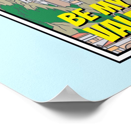 チビ(小さくかわいく書いた感じ)女疑問に思性 – 真実を教えてバレンタイン ポスター (角)