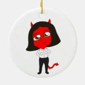 チビ(小さくかわいく書いた感じ)女 セラミックオーナメント (裏面)